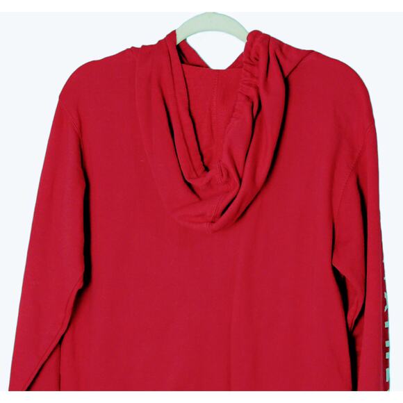 IDEALFIT ATHLETE‎ Womens Sz S Maroon Red Sweatshirt Hooded Pockets Lightweight - Picture 4 of 7